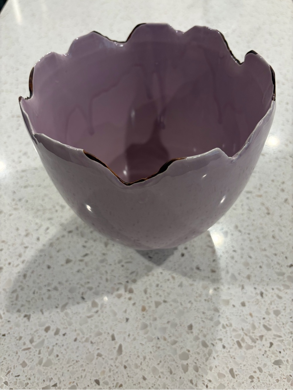 Lavender Scalloped Ceramic Bowl